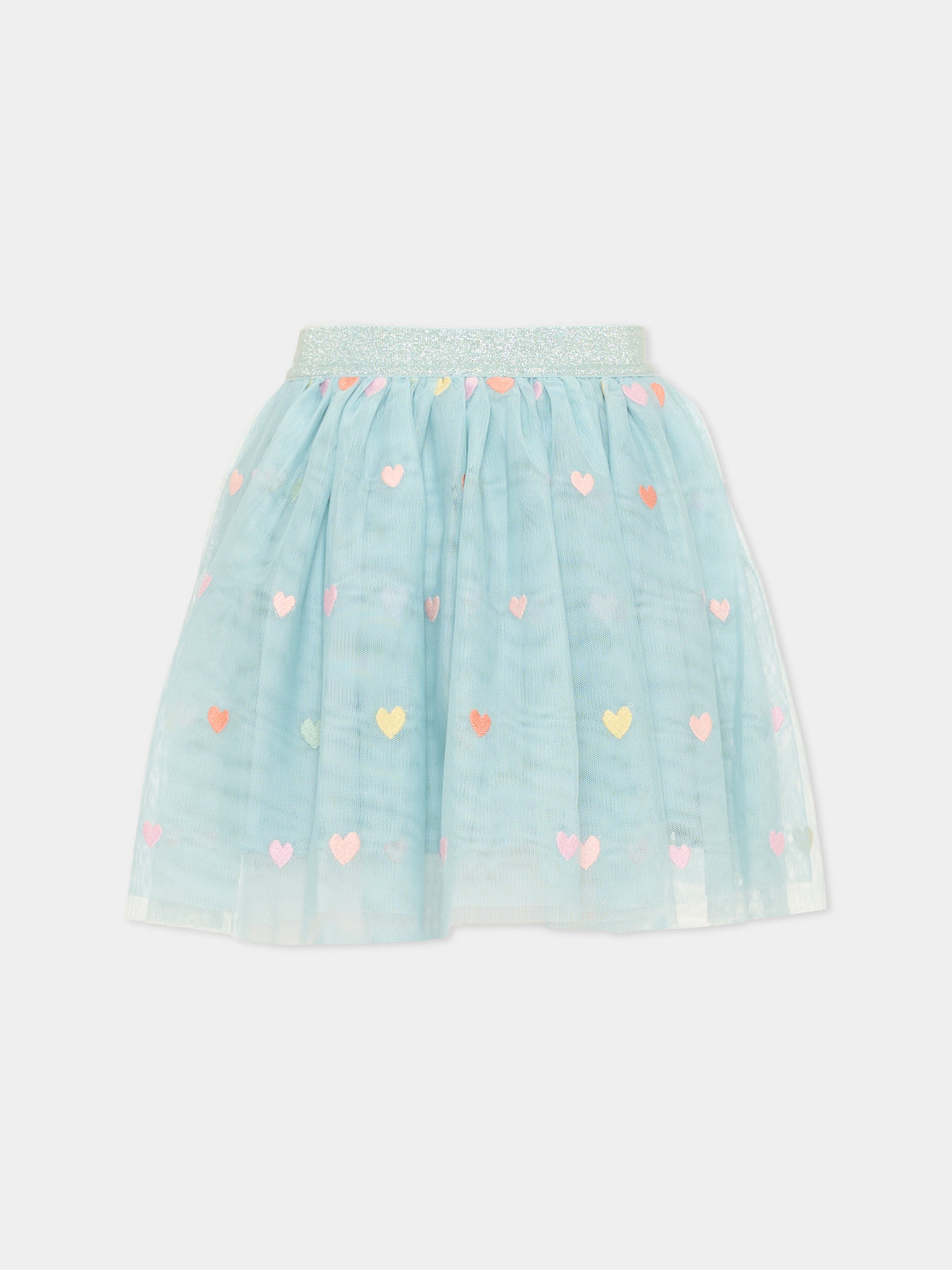 Gonna celeste per bambina con cuori,Stella Mccartney Kids,TX7A51 Z3079 923MC