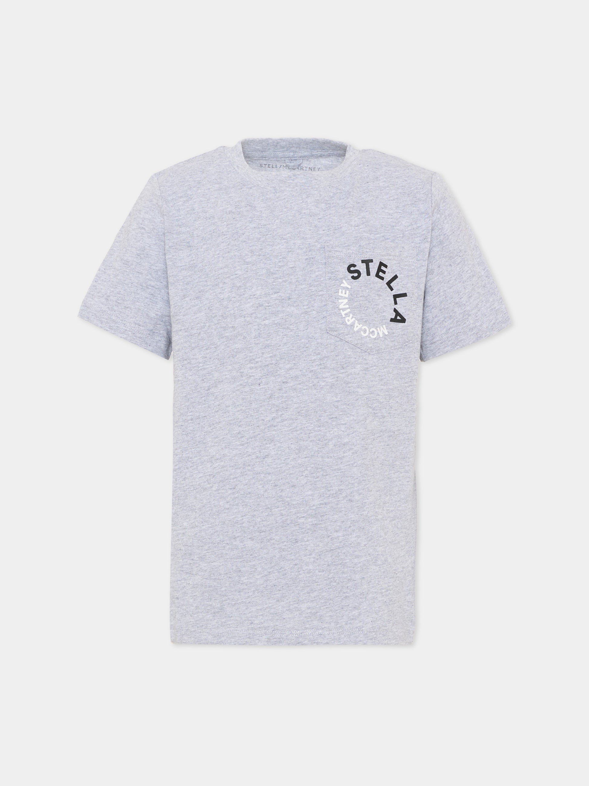 T-shirt a manica corta grigia per bambino con logo,Stella Mccartney Kids,TV8P51 Z0434 809