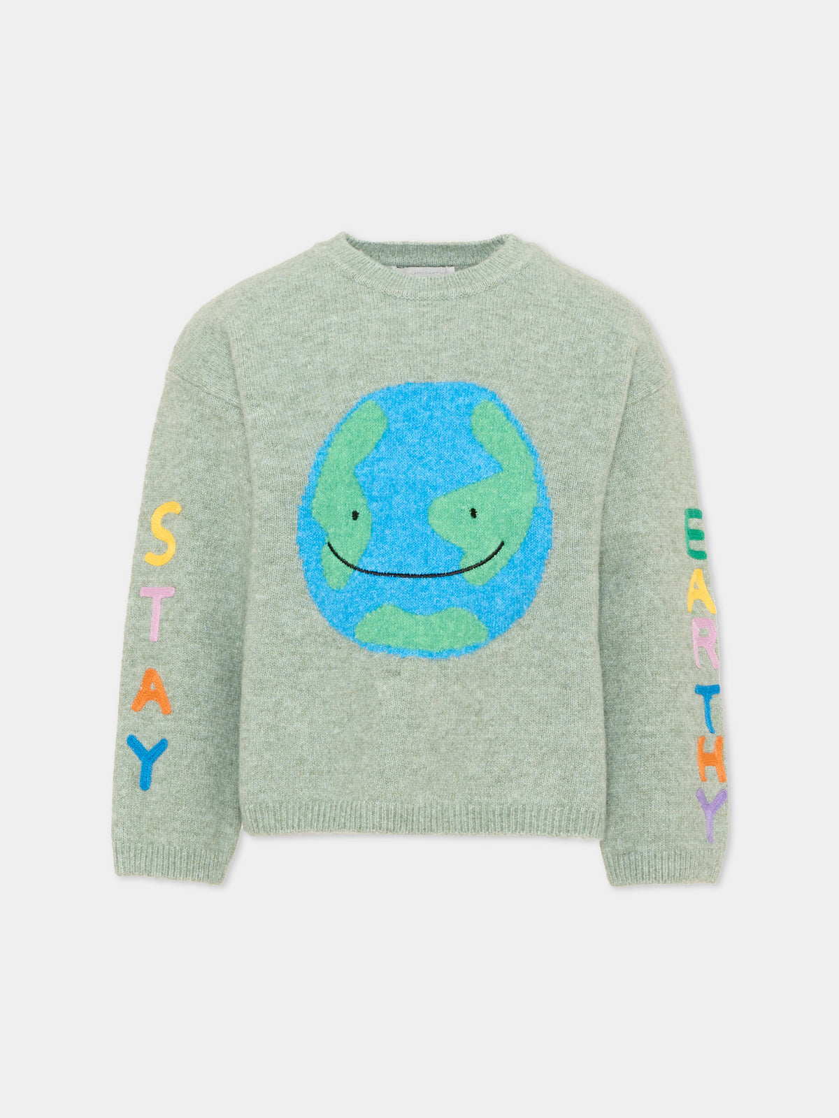 Maglione verde per bambina con globo,Stella Mccartney Kids,TX9A00 Z2292 718