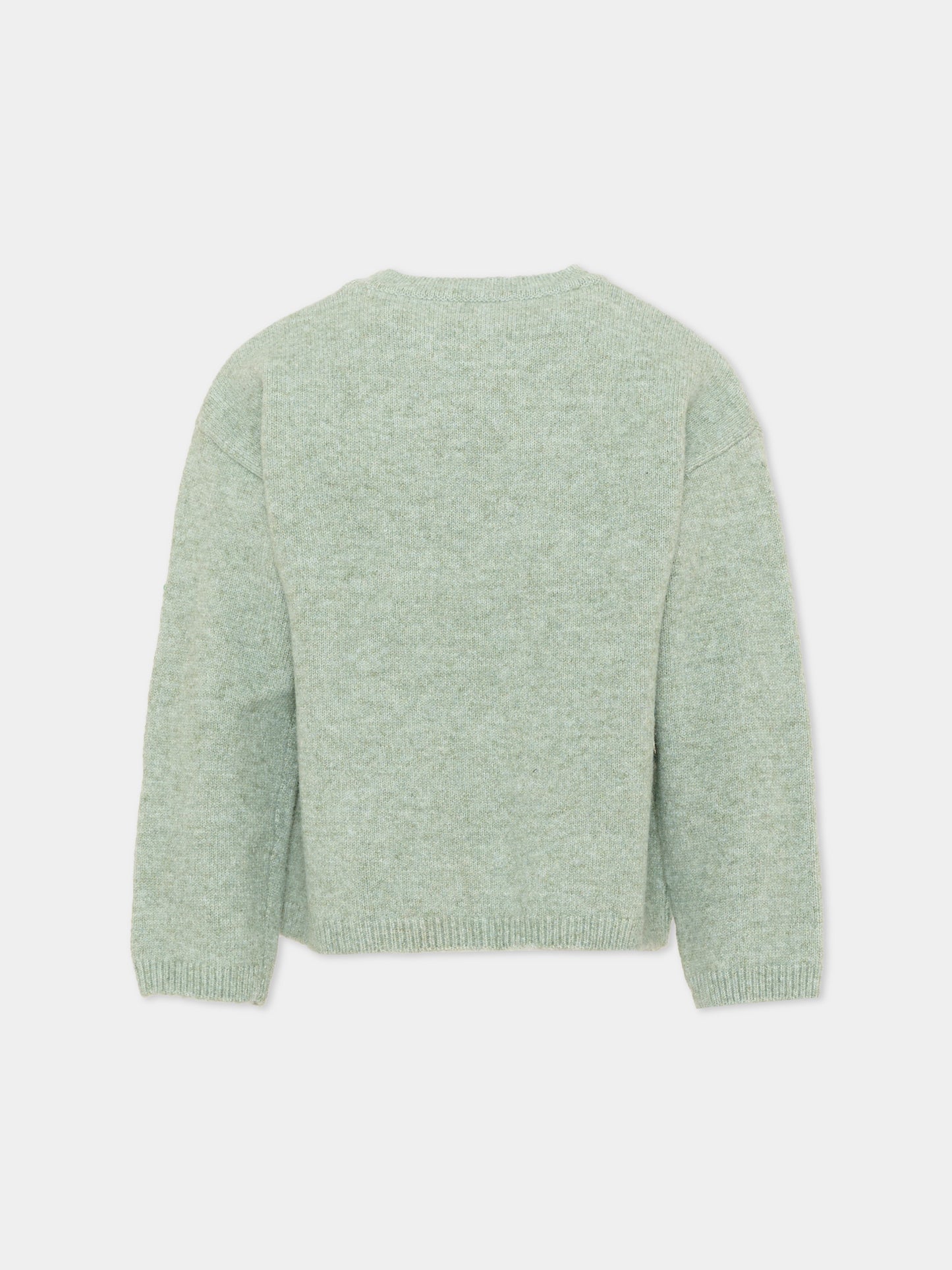 Maglione verde per bambina con globo,Stella Mccartney Kids,TX9A00 Z2292 718