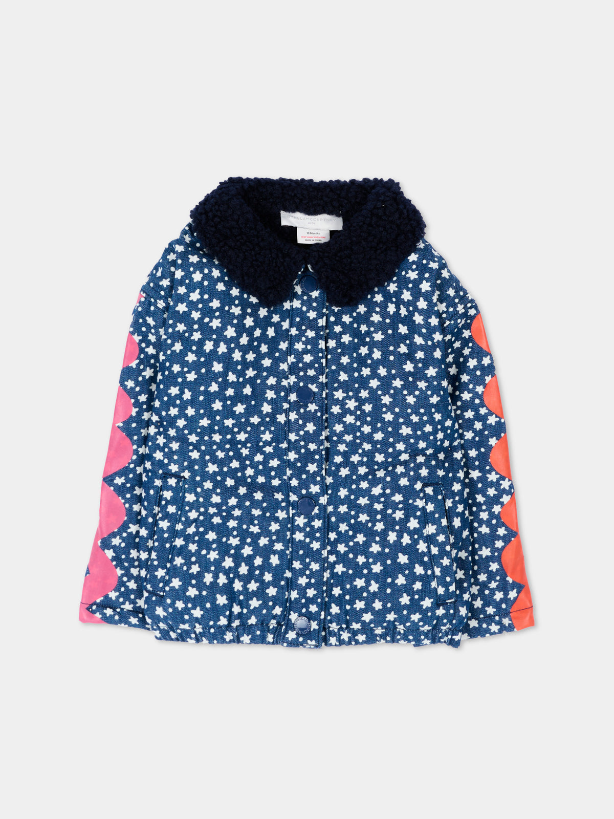 Bomber blu per neonata con stelle,Stella Mccartney Kids,TX2027 Z3193 618BC