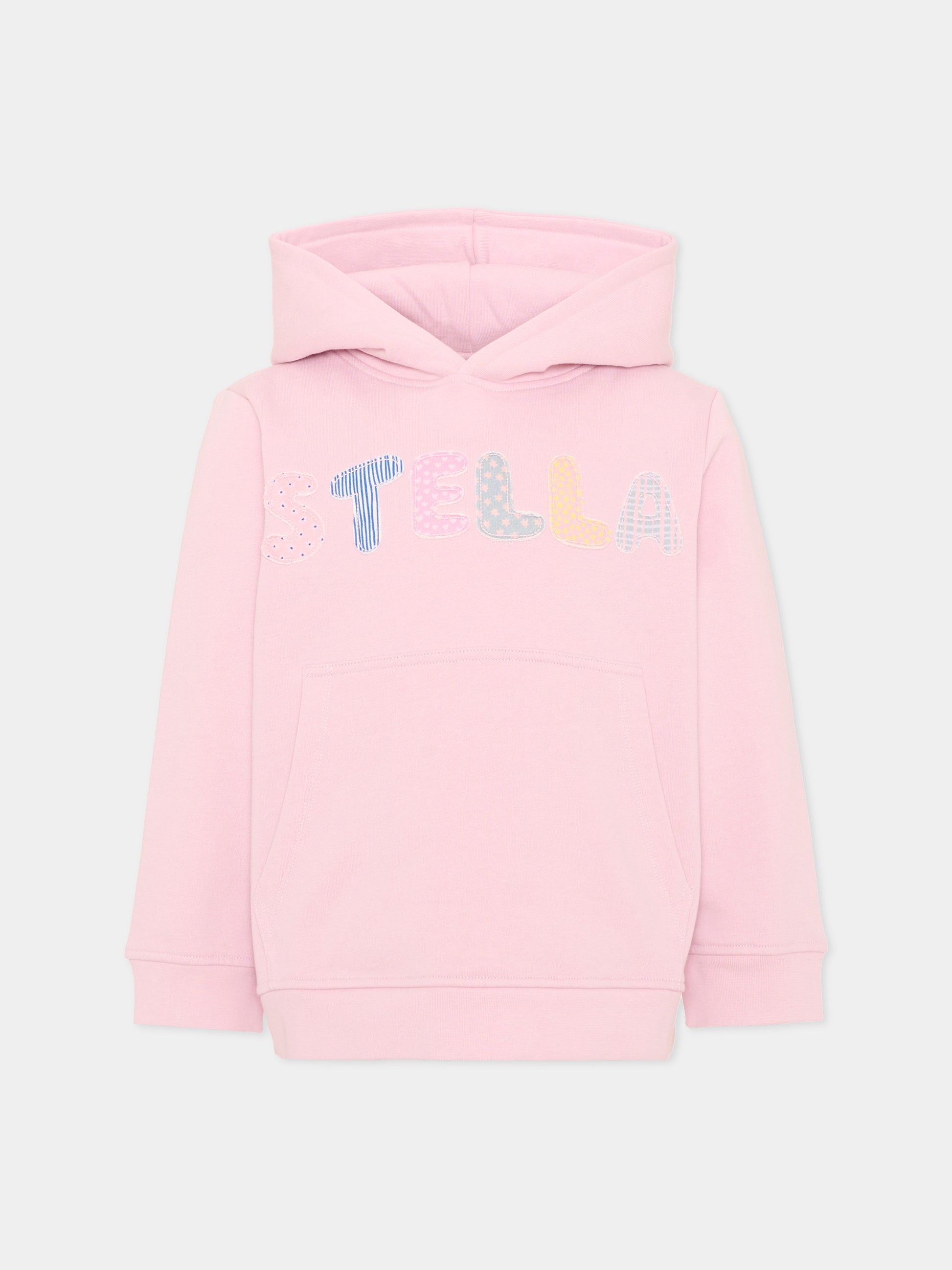 Felpa con cappuccio rosa per bambina con logo,Stella Mccartney Kids,TX4A90 Z3059 568