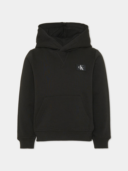 Felpa con cappuccio nera per bambino,Calvin Klein Kids,LVCKTJB39B BEH