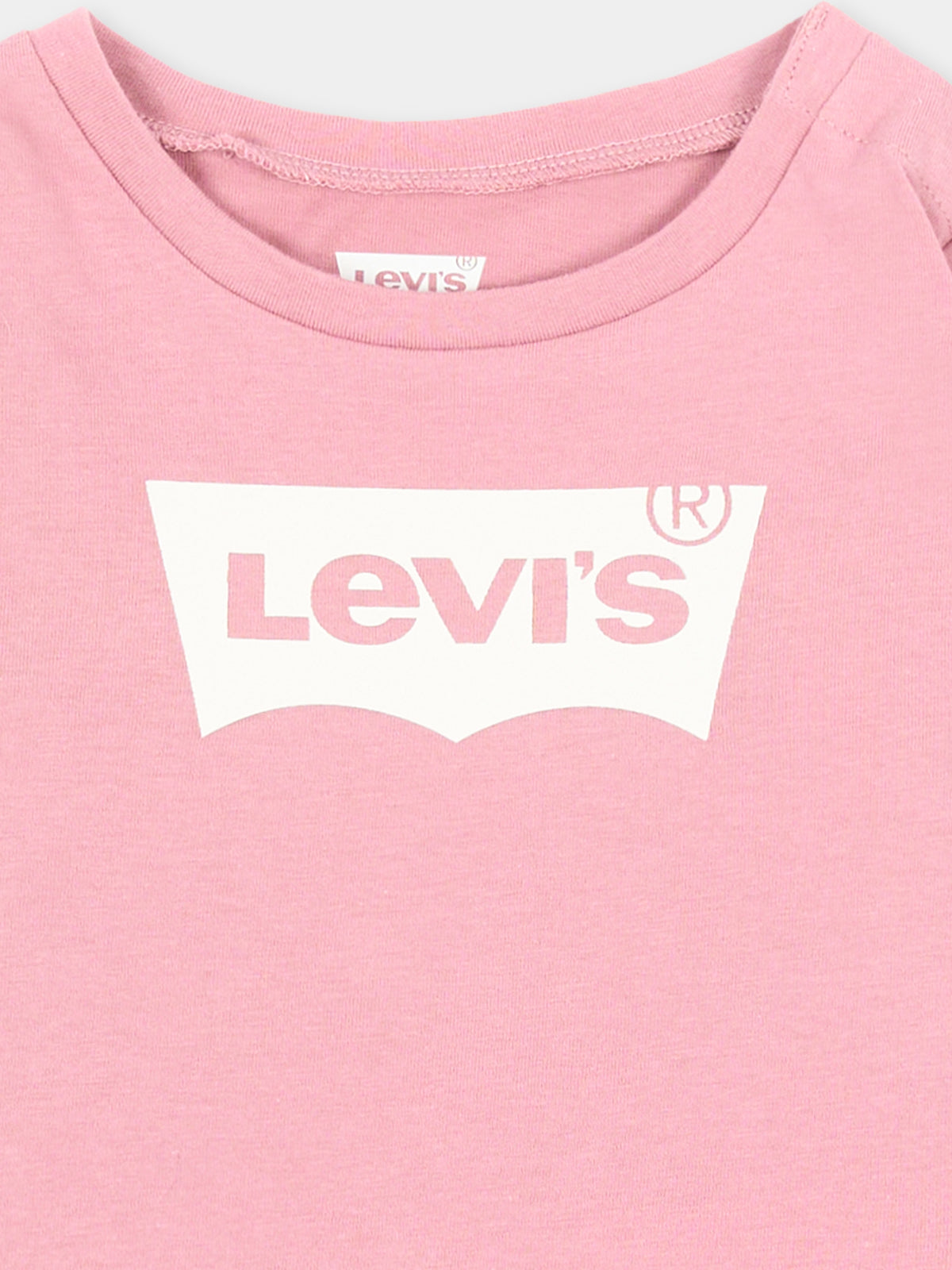 T-shirt a manica lunga rosa con logo per neonata,Levi's Kids,1EA643 PCV