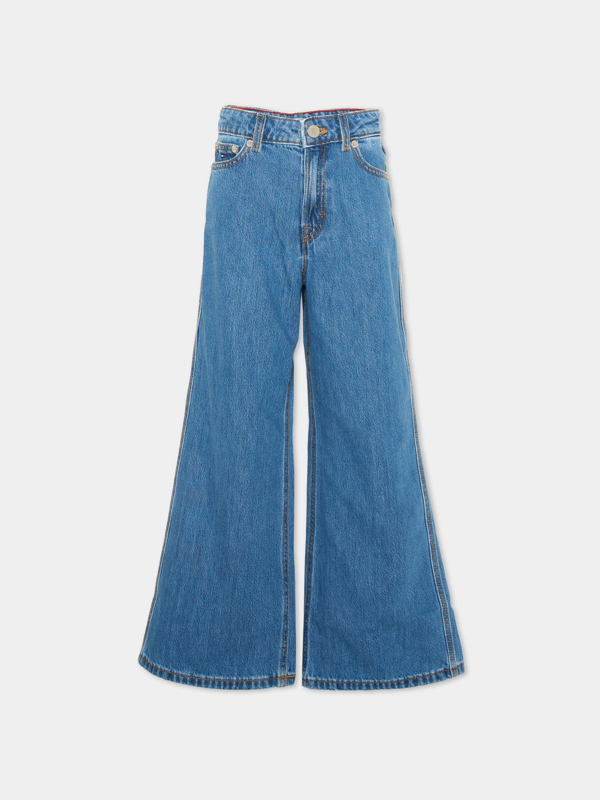 Jeans denim per bambina svasati,Tommy Hilfiger Junior,KG0KG09421 1A4