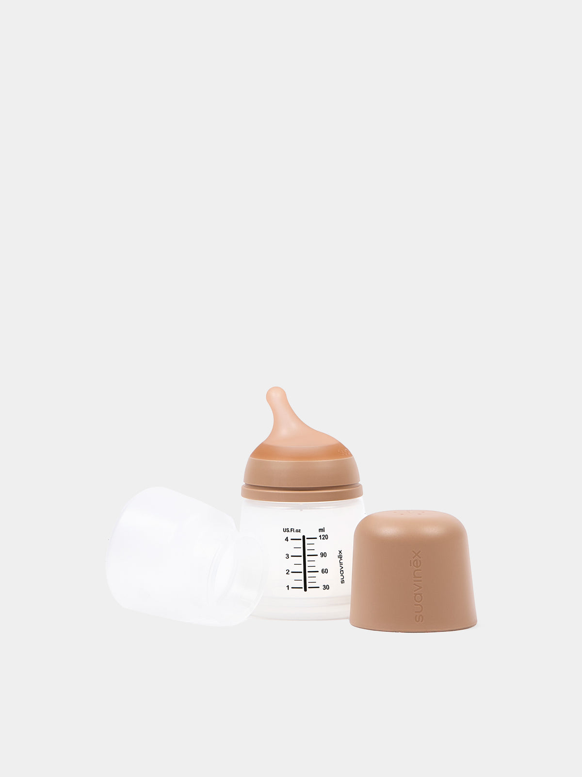 Biberon ZERØ.ZERØ Anticolica Flusso adattabile 120 ml marrone per neonati,Suavinex,309534
