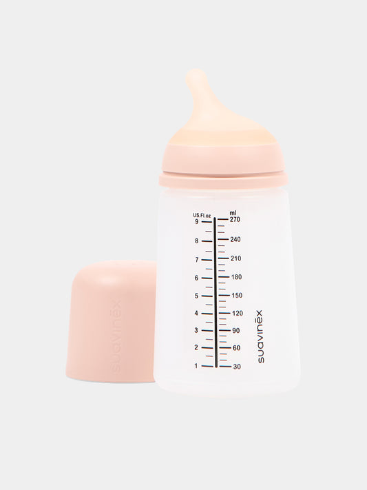 Biberon ZERO.ZERO Anticolica Flusso Medio 270 ml beige per neonati,Suavinex,304592