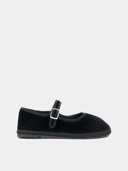 Ballerine nere Baby Maryjane Velvet per bambina,Sciuscià,BABY MARYJANE VELEVET BLACK