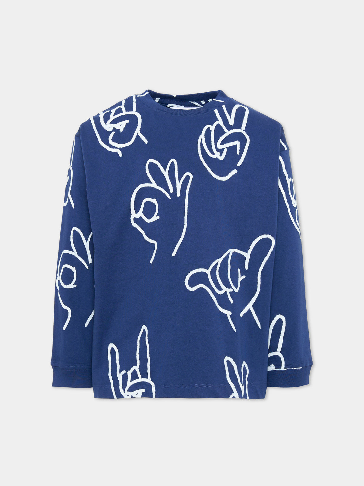 T-shirt a manica lunga blu Rube per bambino con stampa,Molo,1W25A406 9455