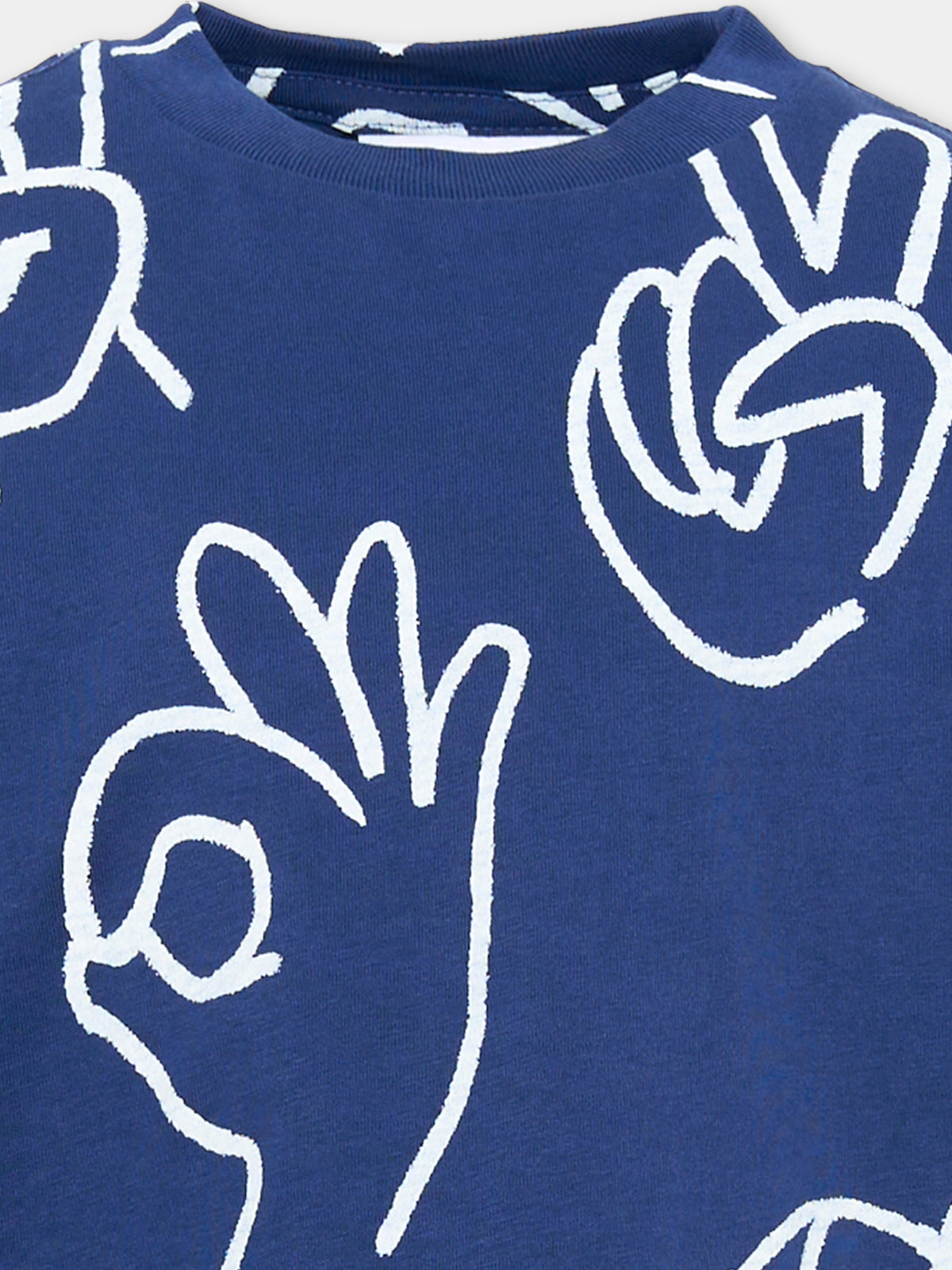T-shirt a manica lunga blu Rube per bambino con stampa,Molo,1W25A406 9455