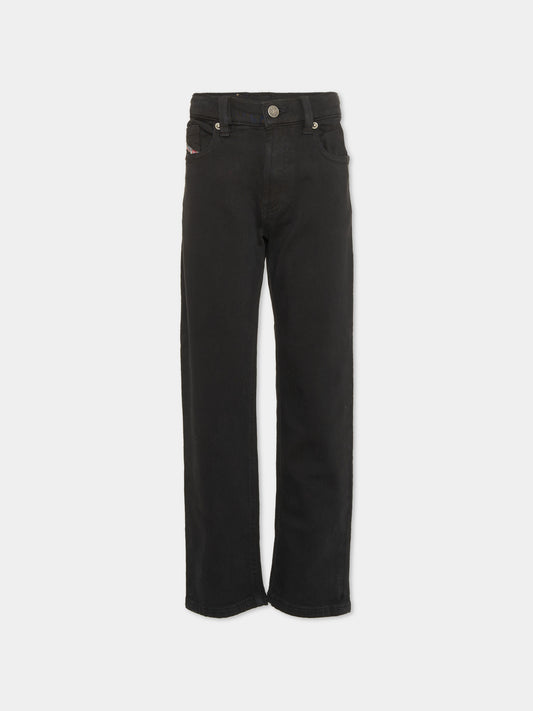 Jeans nero per bambino con logo patch,Diesel,J01934 KXBPV K900