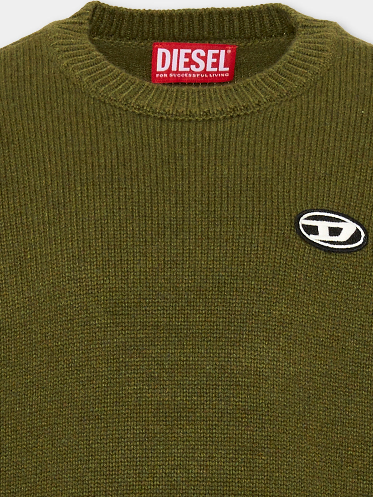 Maglione verde per bambino con logo,Diesel,J02430 KYAYX K513