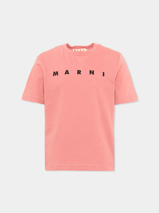 T-shirt rosa per bambina con logo,Marni Kids,M01601 M00RF 0M350