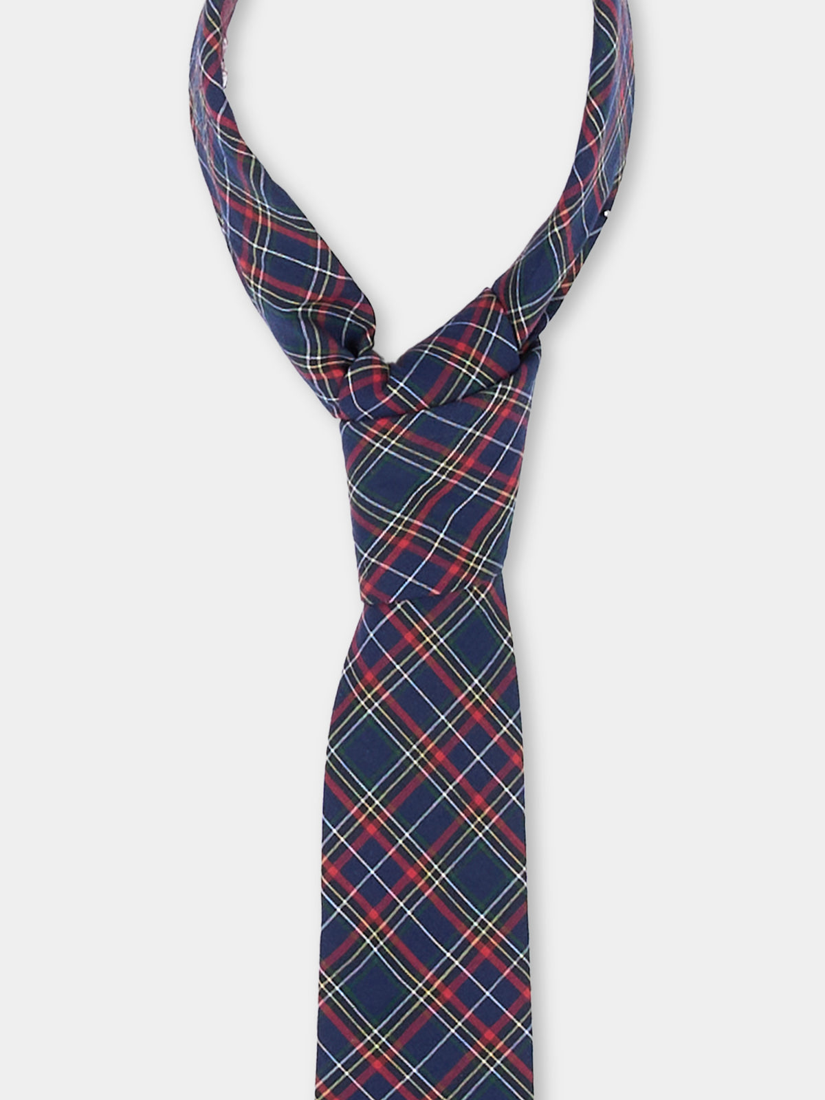 Cravatta blu tartan per bambino 6-10 anni,Sergio Carignani,CRA102 TARTAN