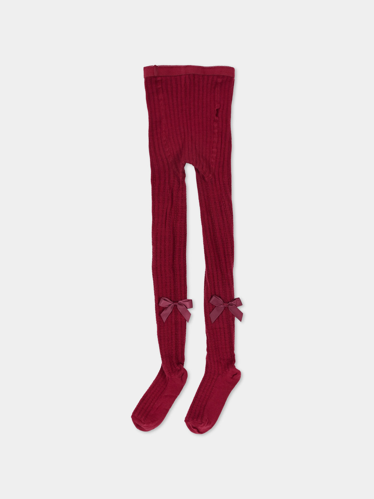 Collant bordeaux per bambina con fiocchi,Mp Denmark,10 19040 0 43