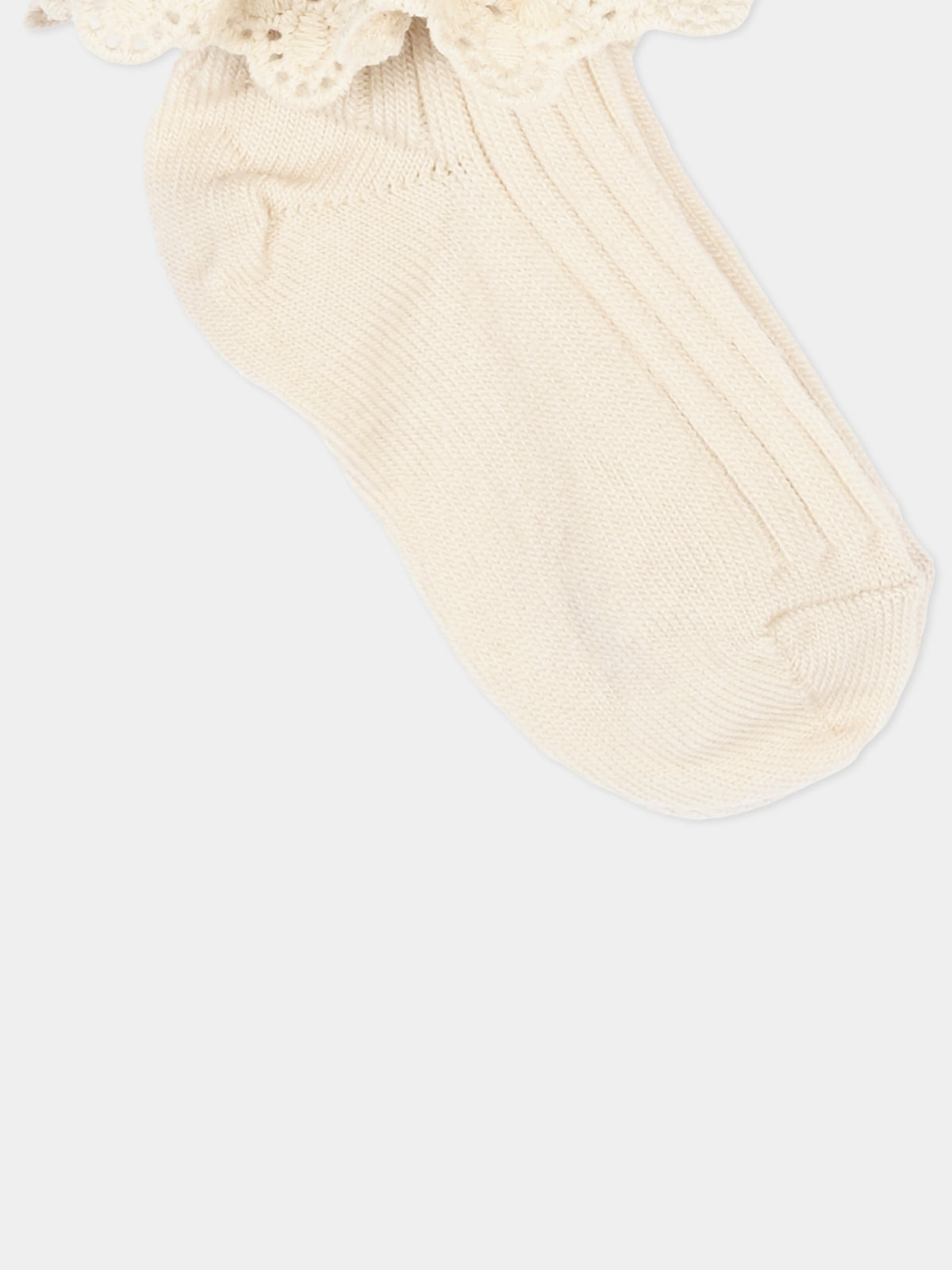 Calzini beige per neonata con ruches,Mp Denmark,10 59045 0 4109 B