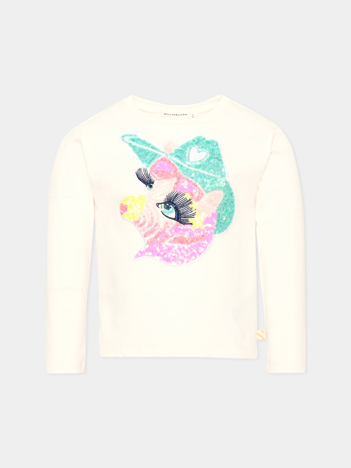 T-shirt a manica lunga per bambina con ricamo,Billieblush,U21610 121