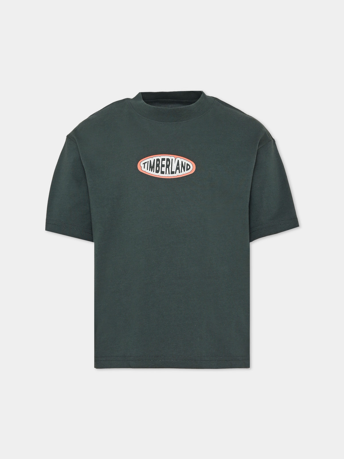T-shirt a manica corta verde con logo per bambino,Timberland,T60535 672