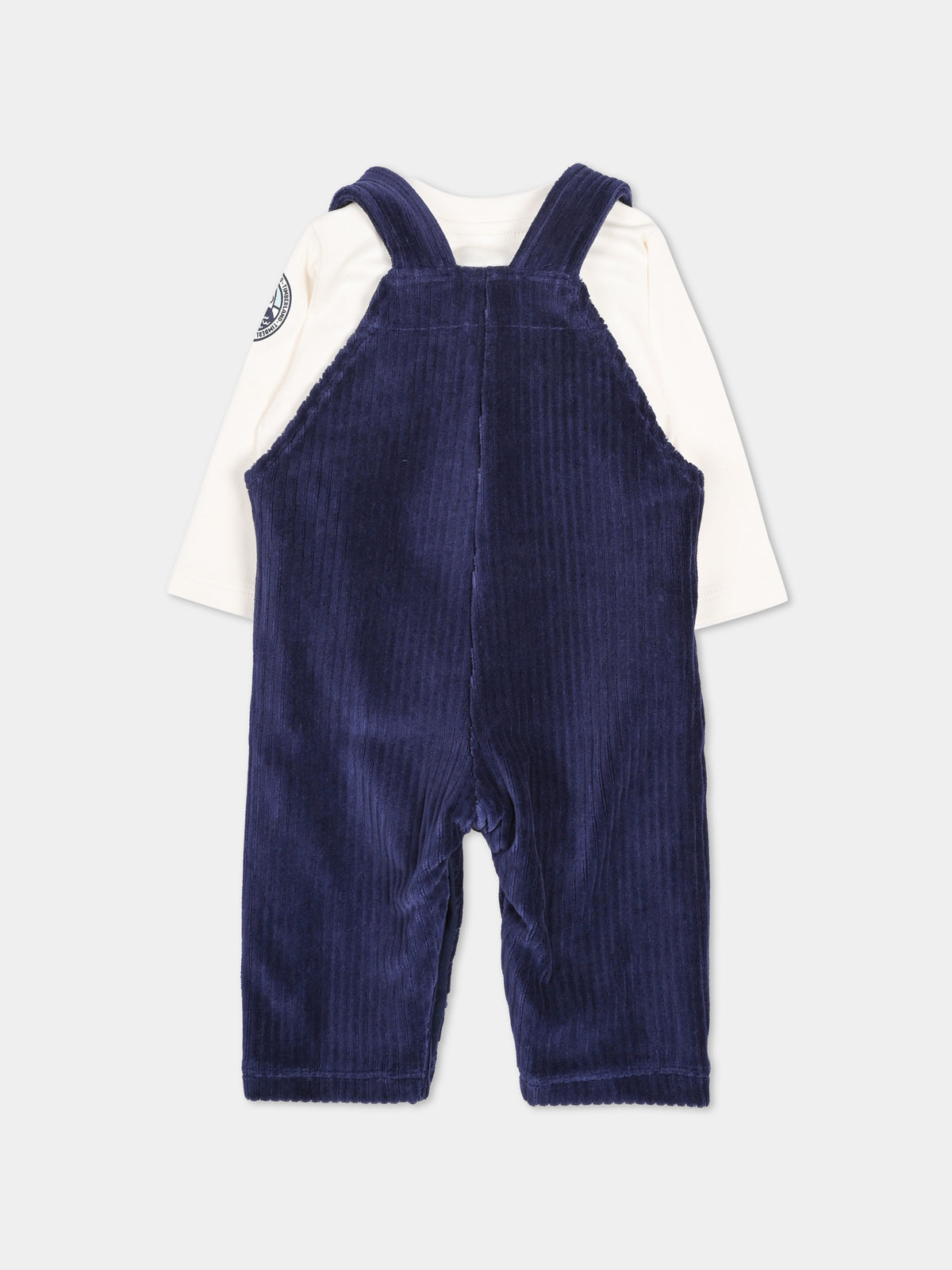 Salopette blu per neonato a coste,Timberland,T60622 85T