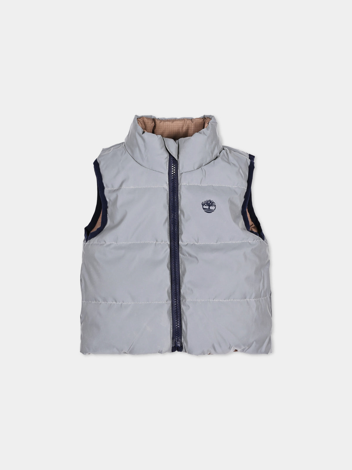 Gilet beige per neonati con logo,Timberland,T60763 659