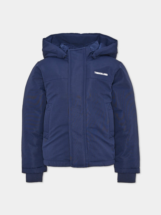 Piumino blu per bambino con cappuccio,Timberland,T60766 85T
