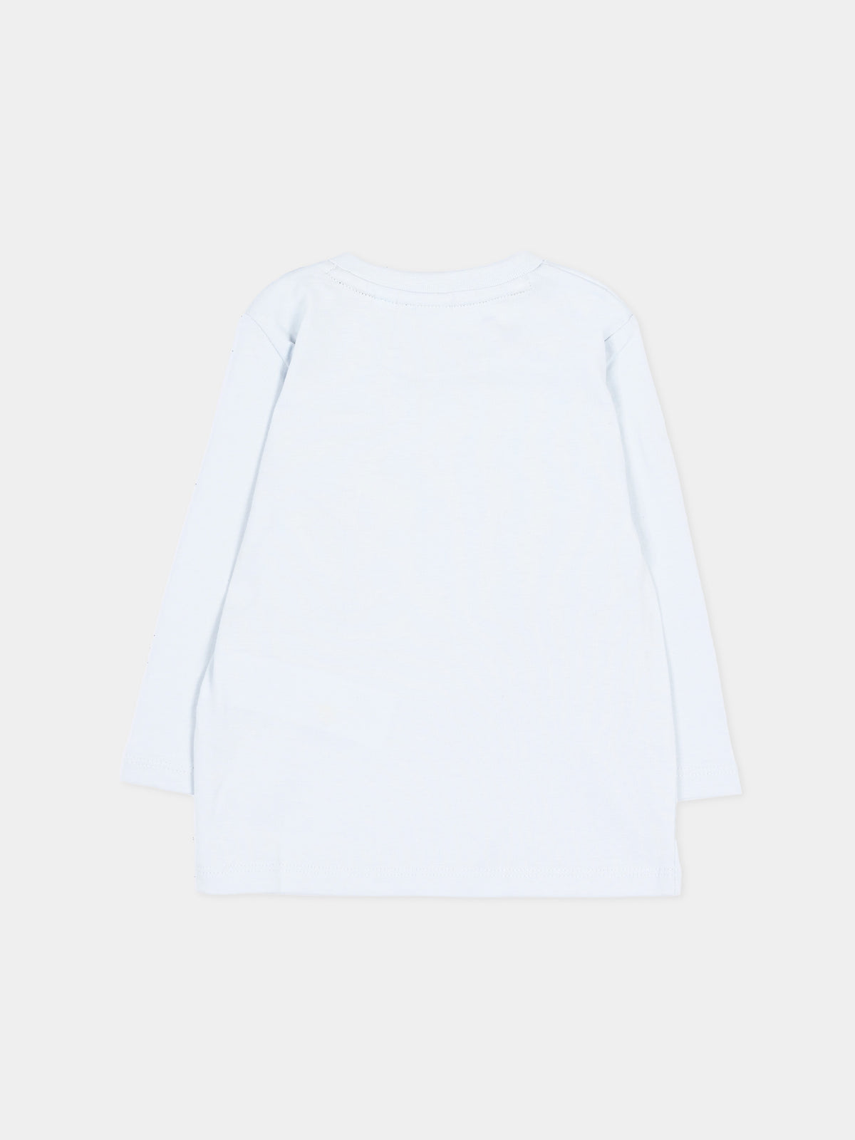 T-shirt a manica lunga celeste per neonato con logo,Boss,J52463 791