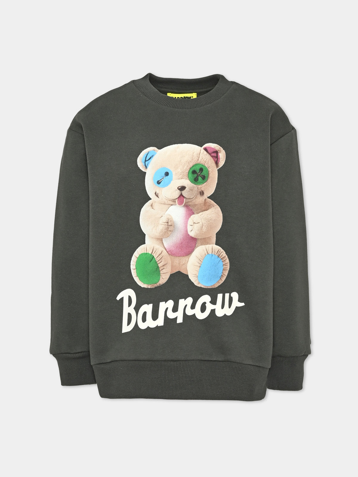 Felpa girocollo verde con stampa per bambini,Barrow,F6BKJUSW059 080