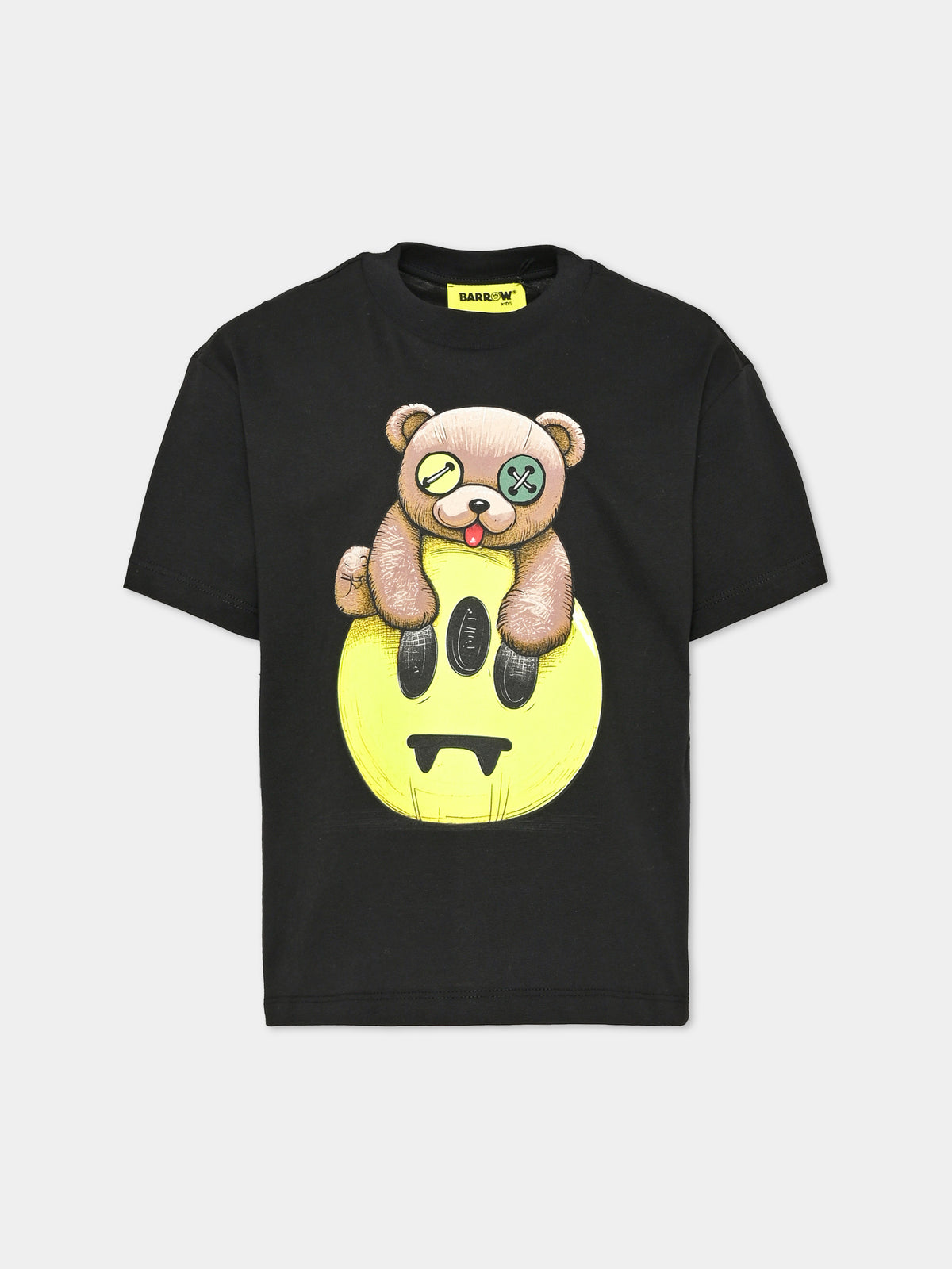 T-shirt a manica corta nera con stampa per bambini,Barrow,F6BKJUTH166 110