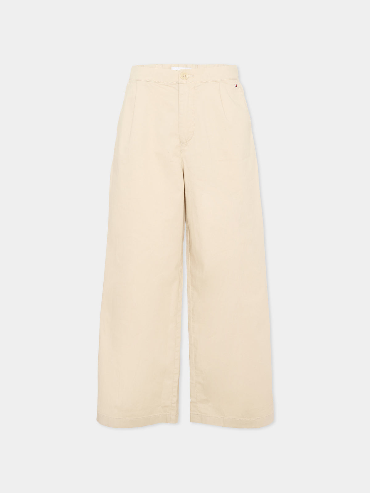 Pantalone beige per bambina con logo,Tommy Hilfiger Junior,KG0KG09388 ACI