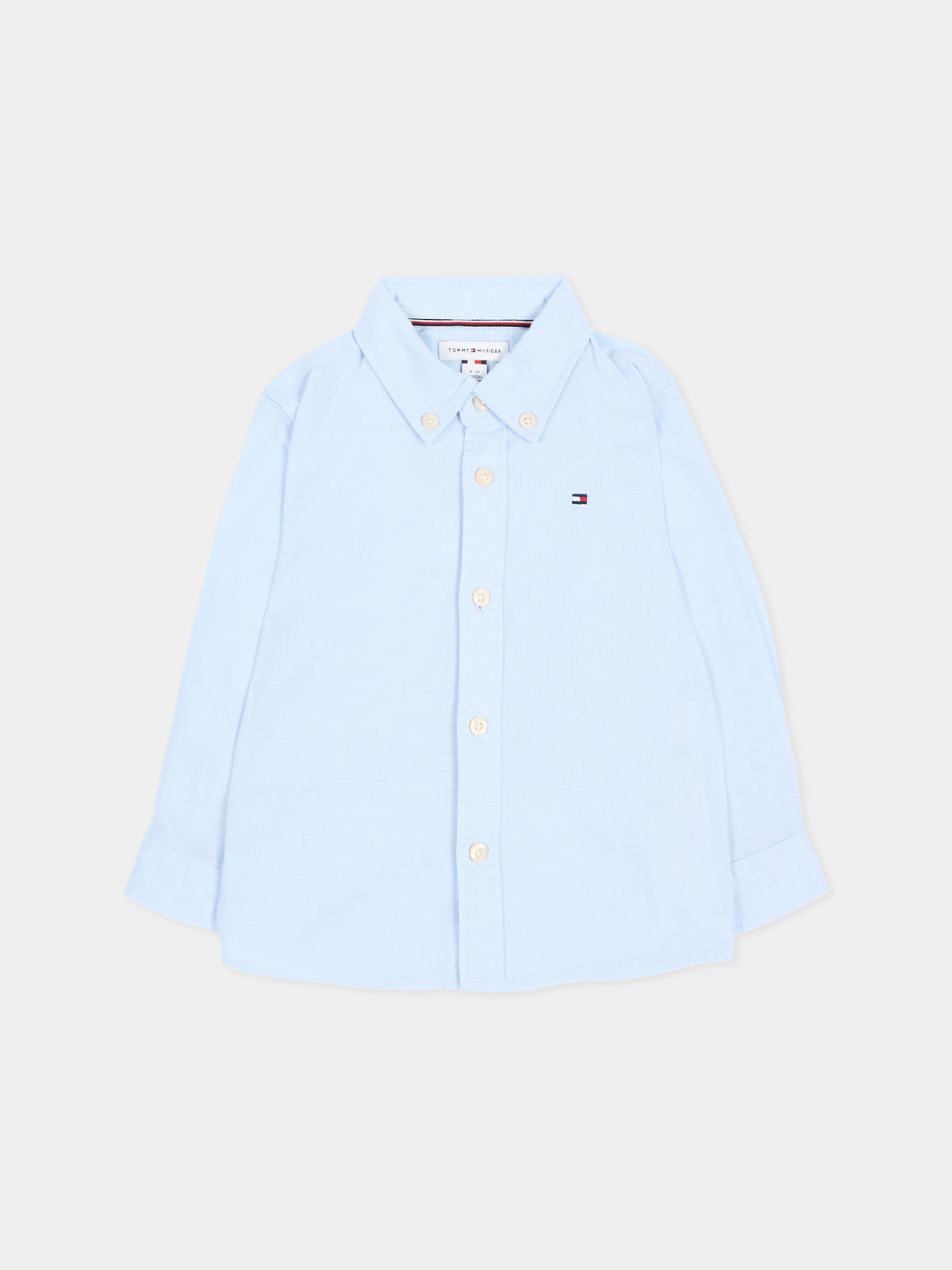 Camicia a manica lunga azzurra per neonato,Tommy Hilfiger Junior,KB0KB10192 C1S