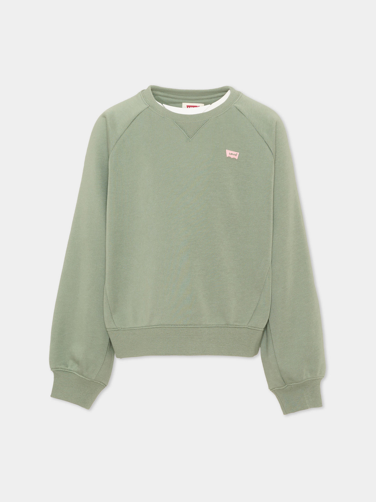 Felpa girocollo verde per bambini,Levi's Kids,4EP542 G57