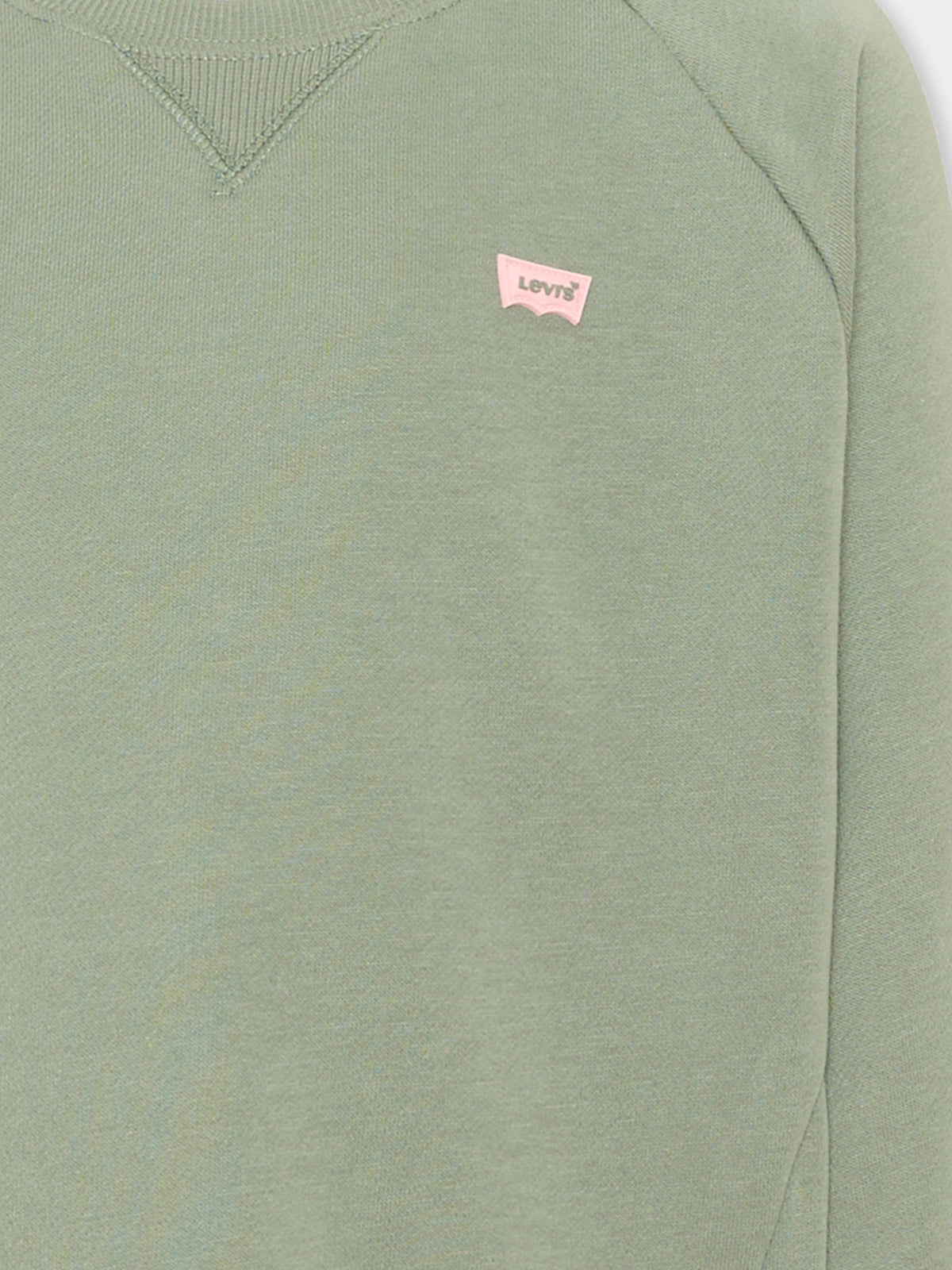 Felpa girocollo verde per bambini,Levi's Kids,4EP542 G57