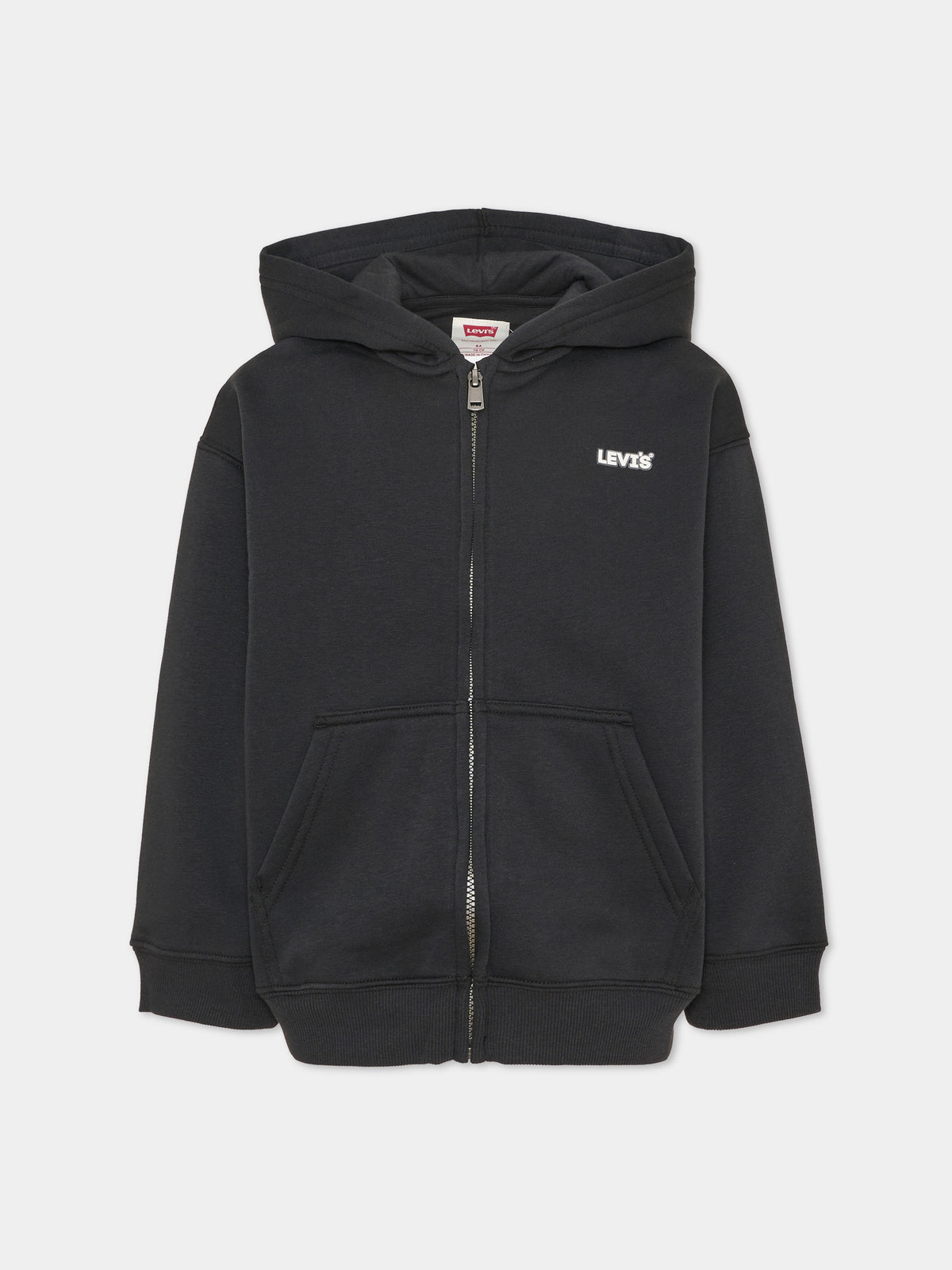 Felpa con zip e cappuccio nera per bambino,Levi's Kids,8ER729 G52