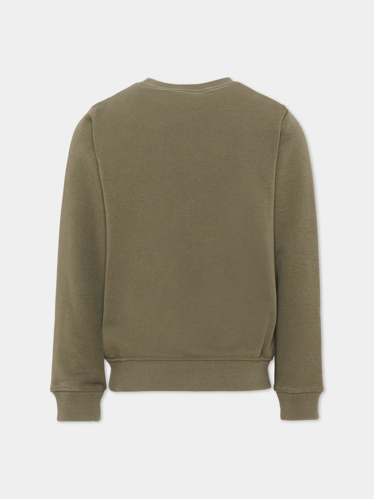 Felpa girocollo verde logo per bambino,Calvin Klein Kids,LV1CKTJB11 LDY