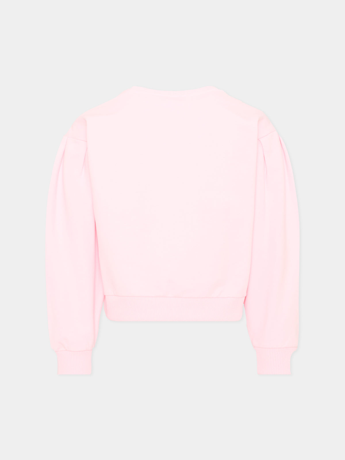 Felpa girocollo rosa con logo per bambina,Moschino Kids,HDF06Y LDA63 51121
