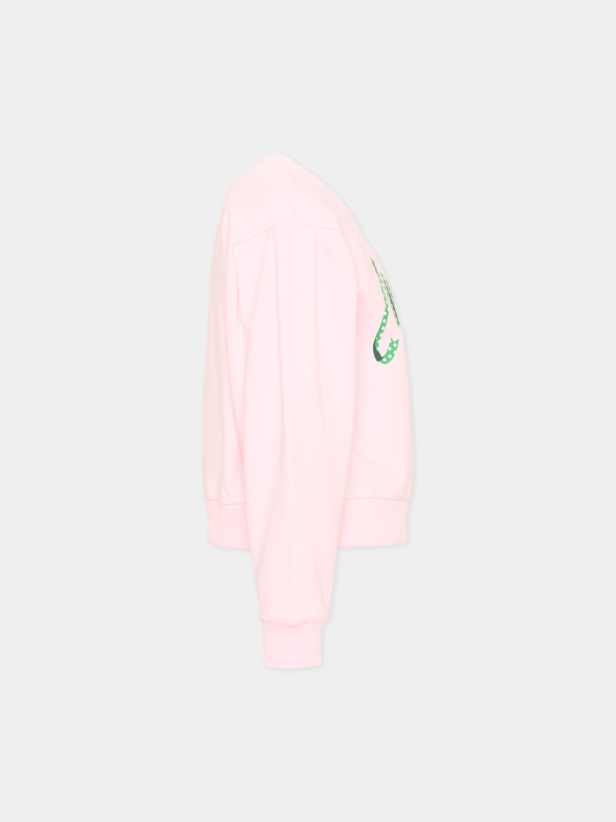 Felpa girocollo rosa con logo per bambina,Moschino Kids,HDF06Y LDA63 51121
