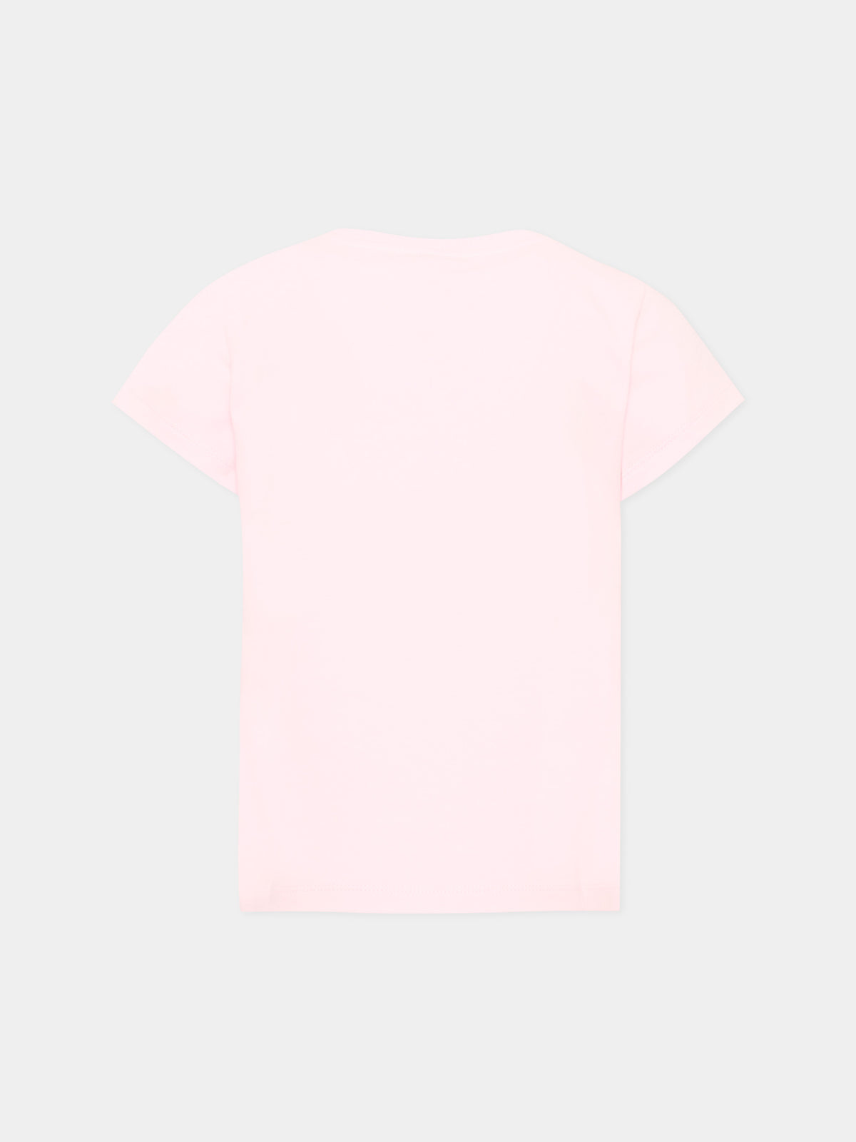 T-shirt a manica corta rosa con logo per bambina,Moschino Kids,HKM06K LBA11 51121
