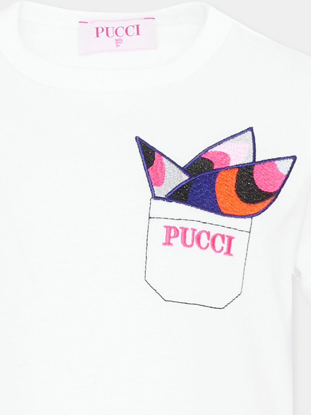 T-shirt a manica corta con logo per bambina,Emilio Pucci Junior,PZ8A81 Z3672 100
