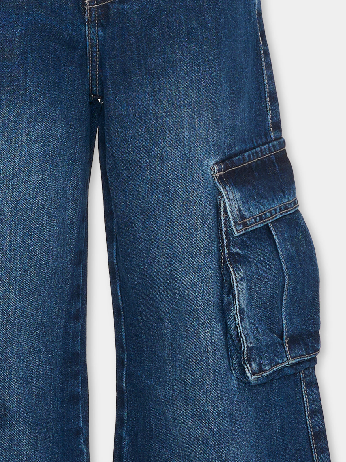 Jeans denim per bambina cargo,Roy Roger's Kids,R F165 00 7007