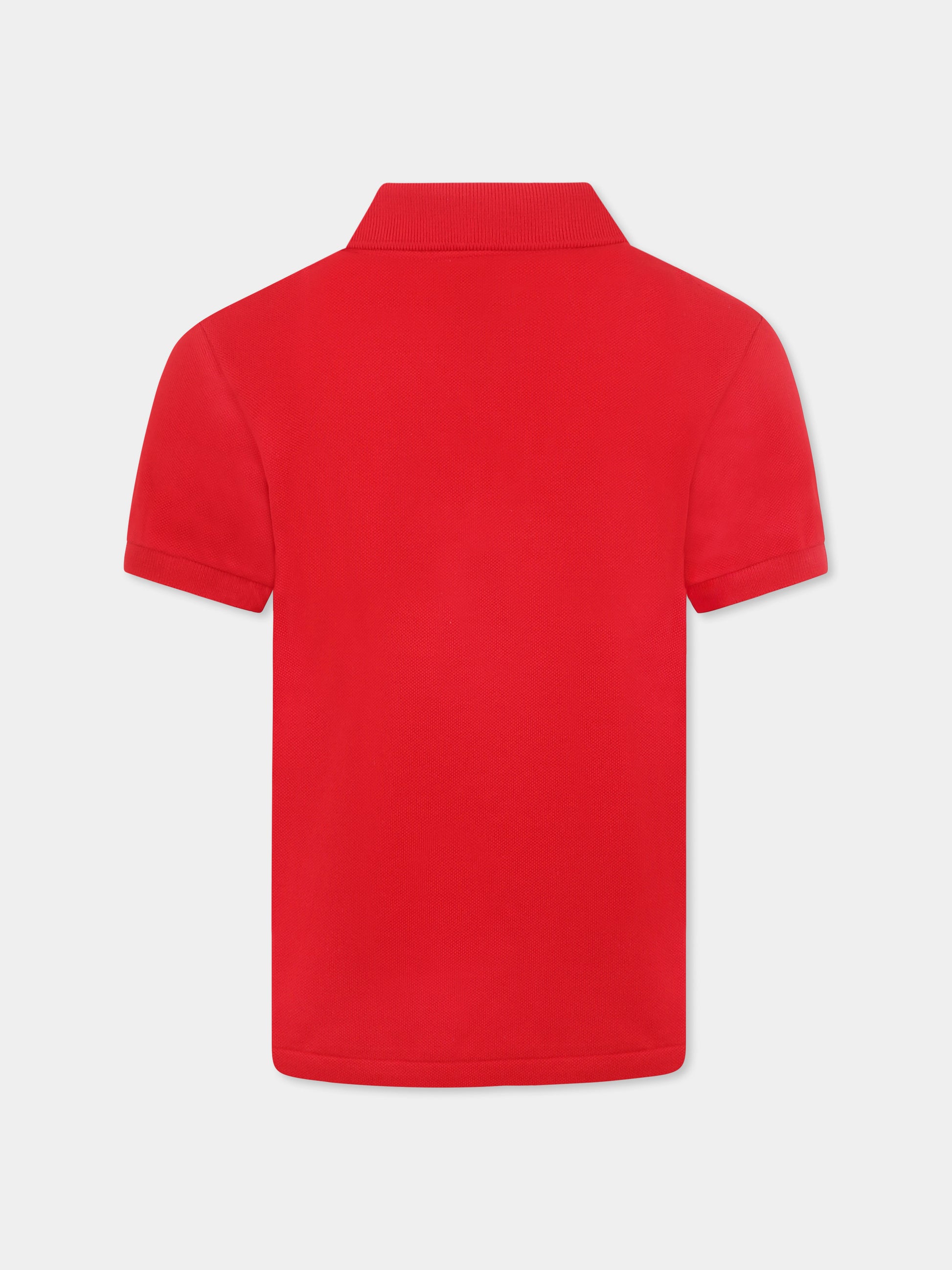 Polo rossa per bambino con coccodrillo verde,Lacoste,PJ2909 00 240