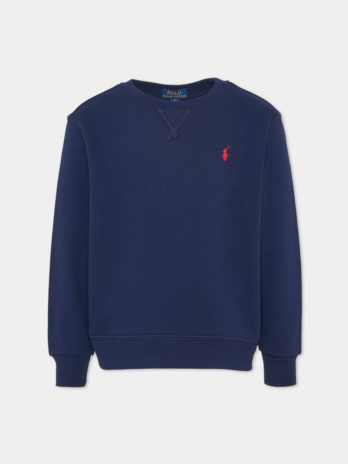 Felpa blu per bambino con cavallino,Ralph Lauren Kids,772102002