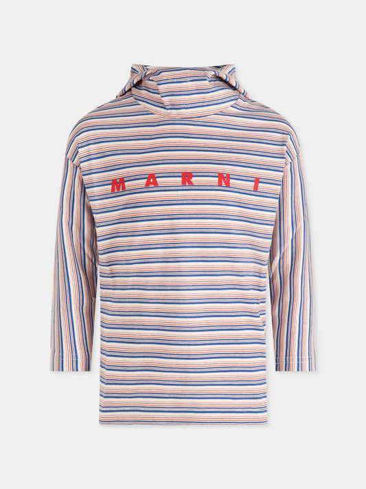 T-shirt multicolor per bambini con logo,Marni Kids,M002TE M00HU 0M101