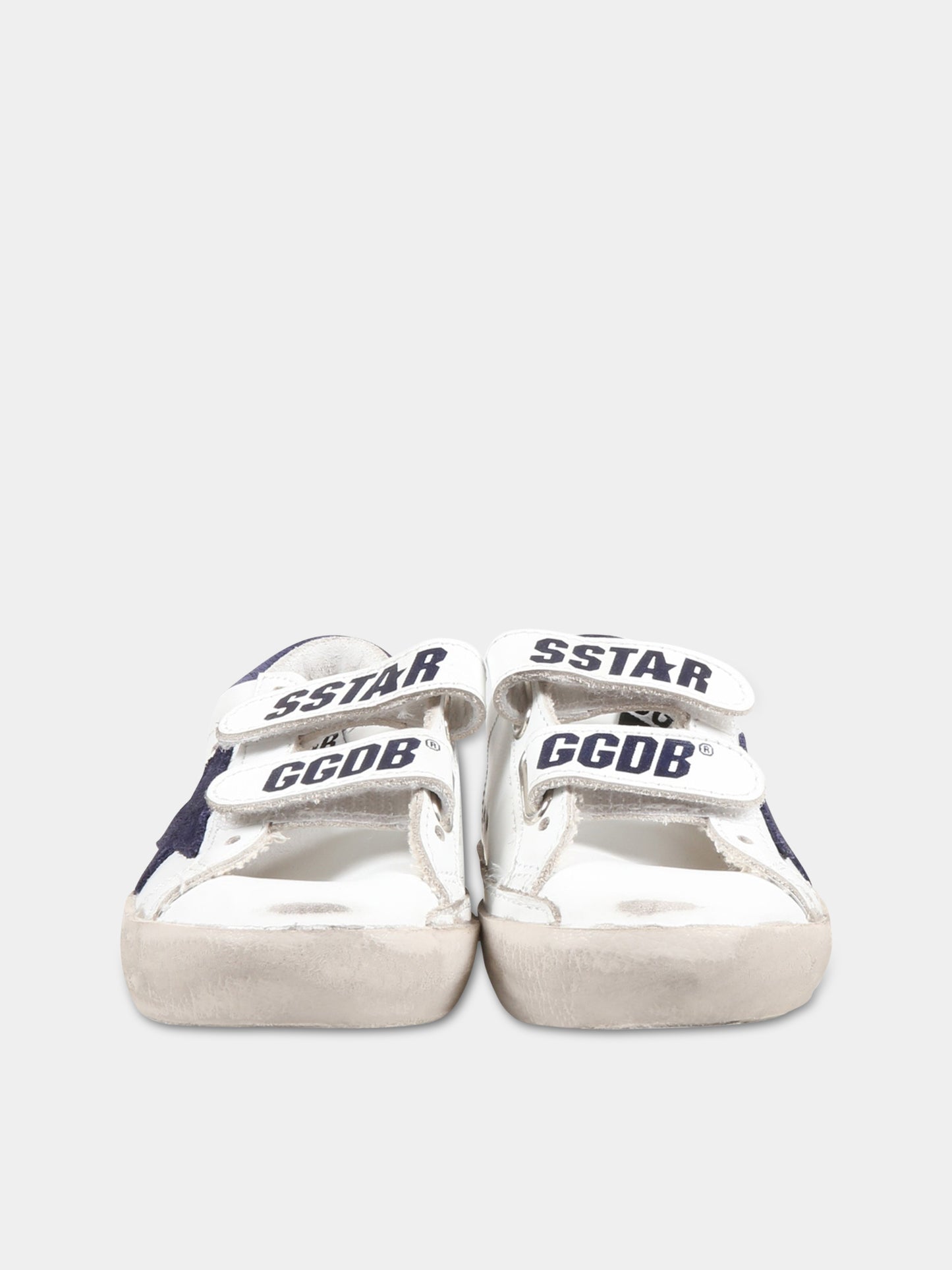 White ''Old school'' sneaker for kids with blue star