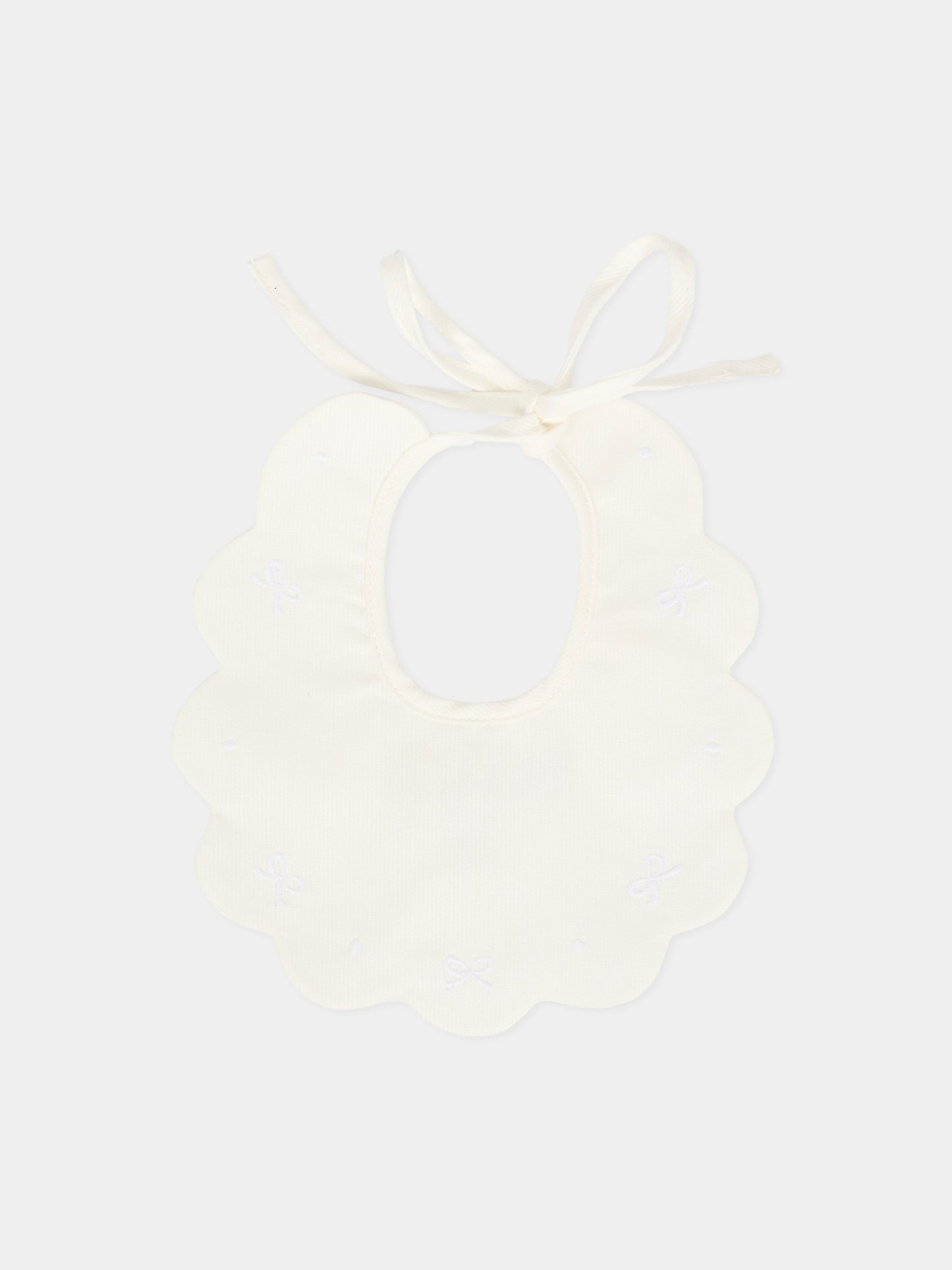 Bavaglino bianco per neonati,Little Bear,2043 BIANCO/BIANCO