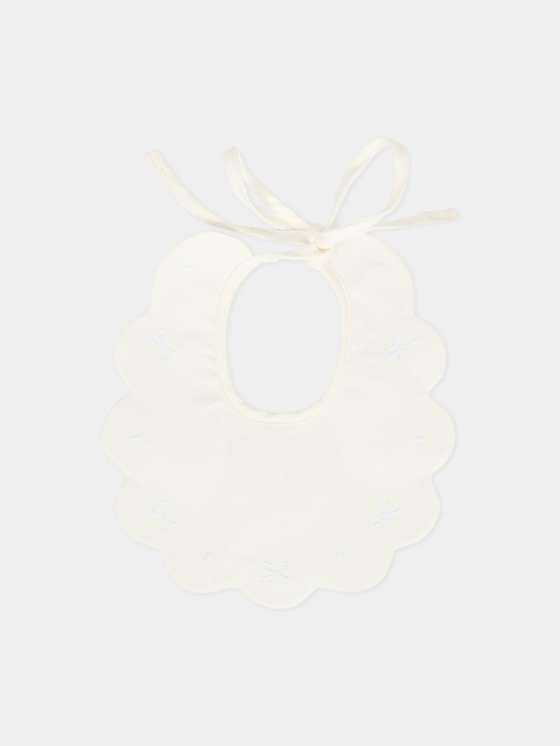 Bavaglino bianco per neonati,Little Bear,2043 BIANCO/BIANCO