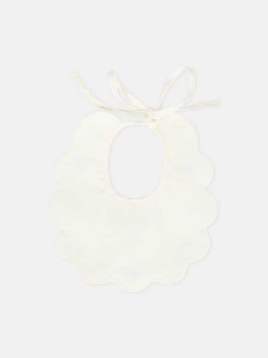 Bavaglino bianco per neonati,Little Bear,2043 BIANCO/BIANCO