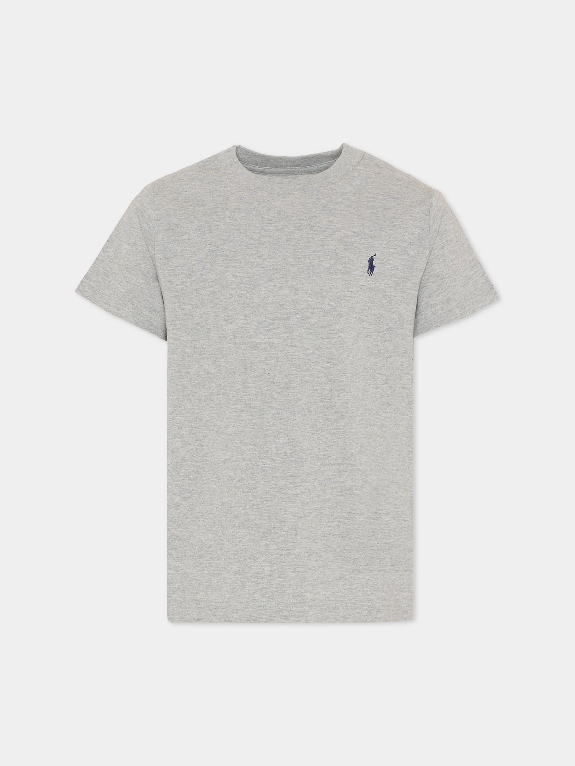 T-shirt grigia per bambino con cavallino,Ralph Lauren Kids,832904039
