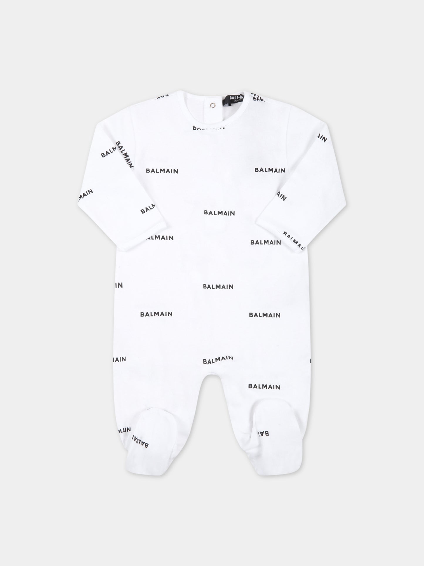 Set bianco per neonati con loghi,Balmain Kids,6Q8A90 Z0199 100NE