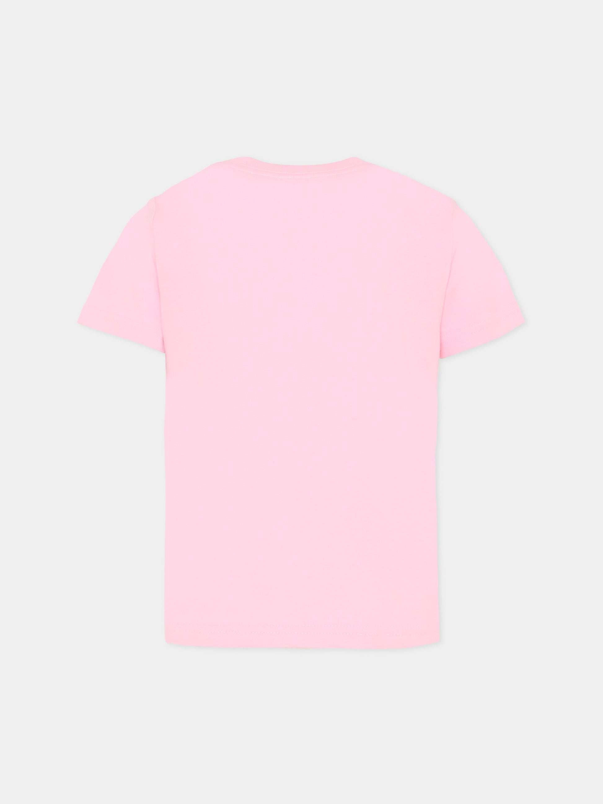 T-shirt rosa per bambina con iconico cavallino,Ralph Lauren Kids,832904040