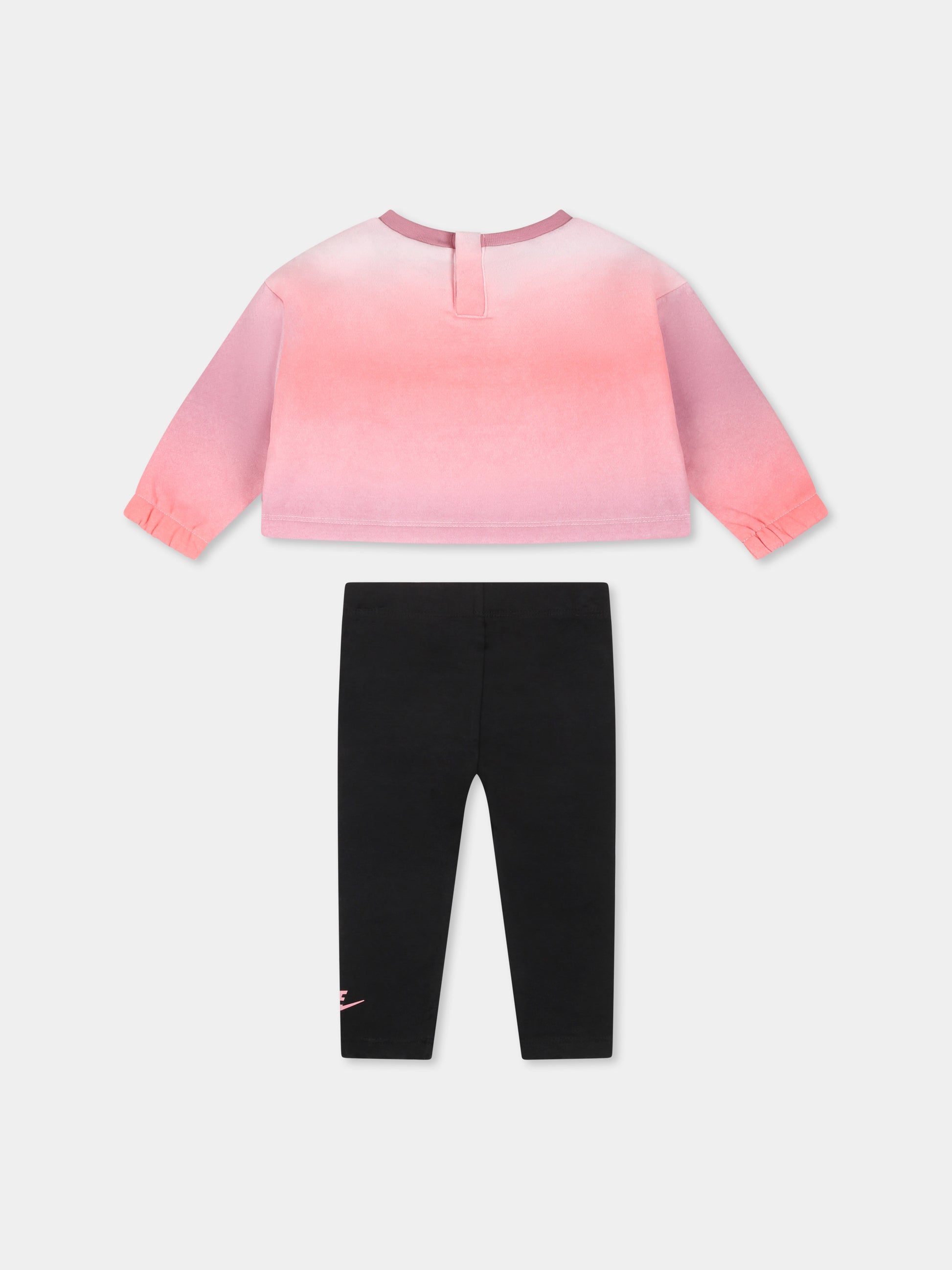 Completo multicolor sportivo per neonata con logo nero,Nike,16J753 023